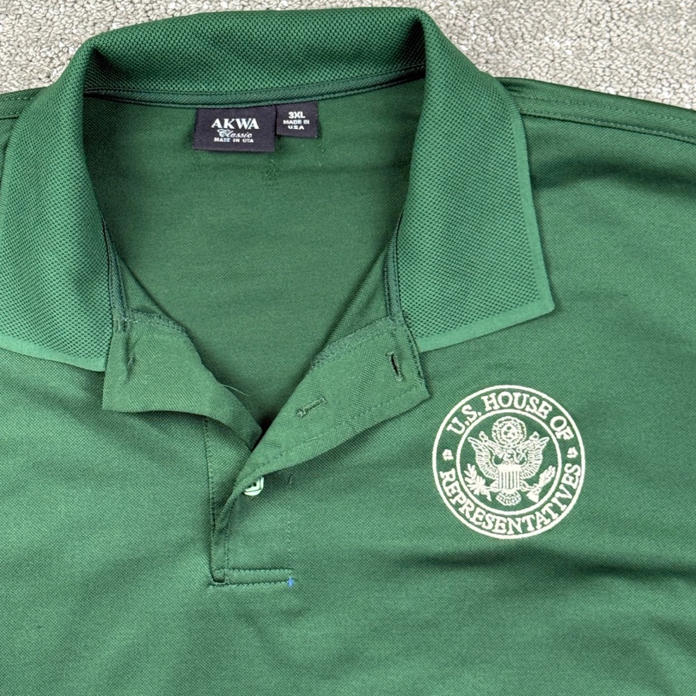U.S. House of Representatives Polo Shirt 3XL Green AKWA USA Embroidered